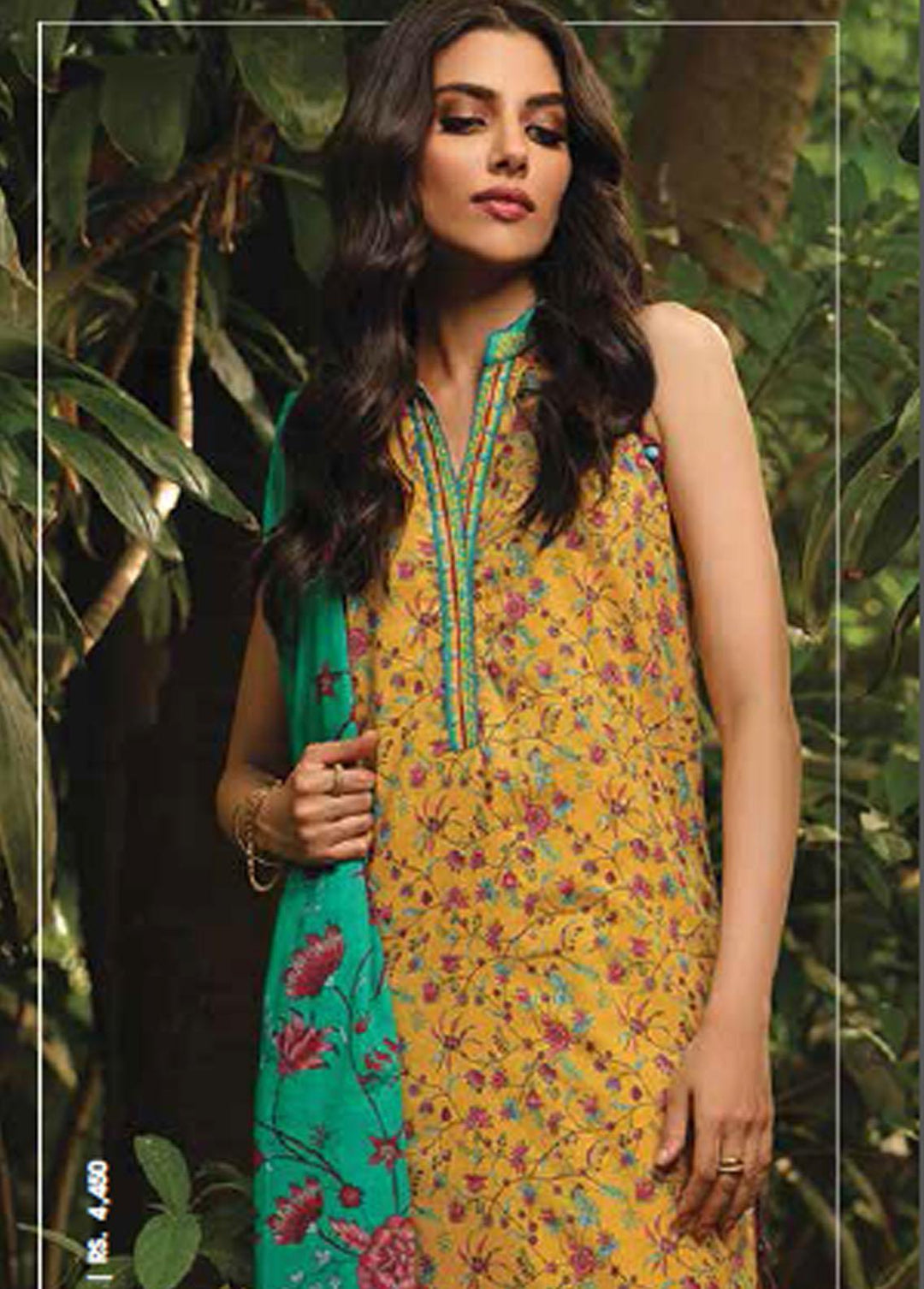 Al Karam  Lawn Suits Unstitched 3 Piece AK22-SS3 SS-9.1-22-3 Mustard - Spring / Summer Collection
