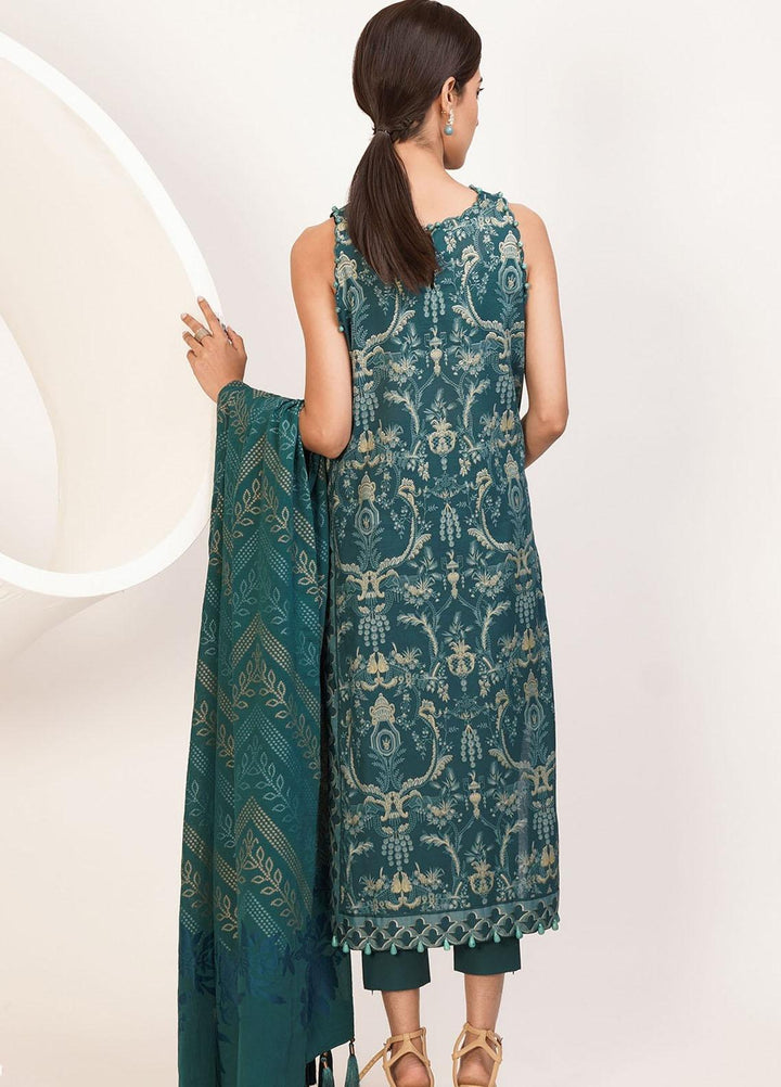 Al Karam Printed Lawn Suits Unstitched 3 Piece 5.1-21-2 Teal Classic - Spring/Summer Collection