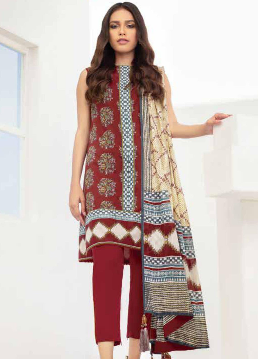 Al Karam Printed Lawn Suits Unstitched 2 Piece AK21S-2 SS-22.1-2-Black - Summer Collection