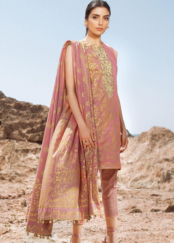 Al Karam Printed Lawn Suits Unstitched 2 Piece SS-21.1-21-2-2.Peach - Spring/Summer Collection