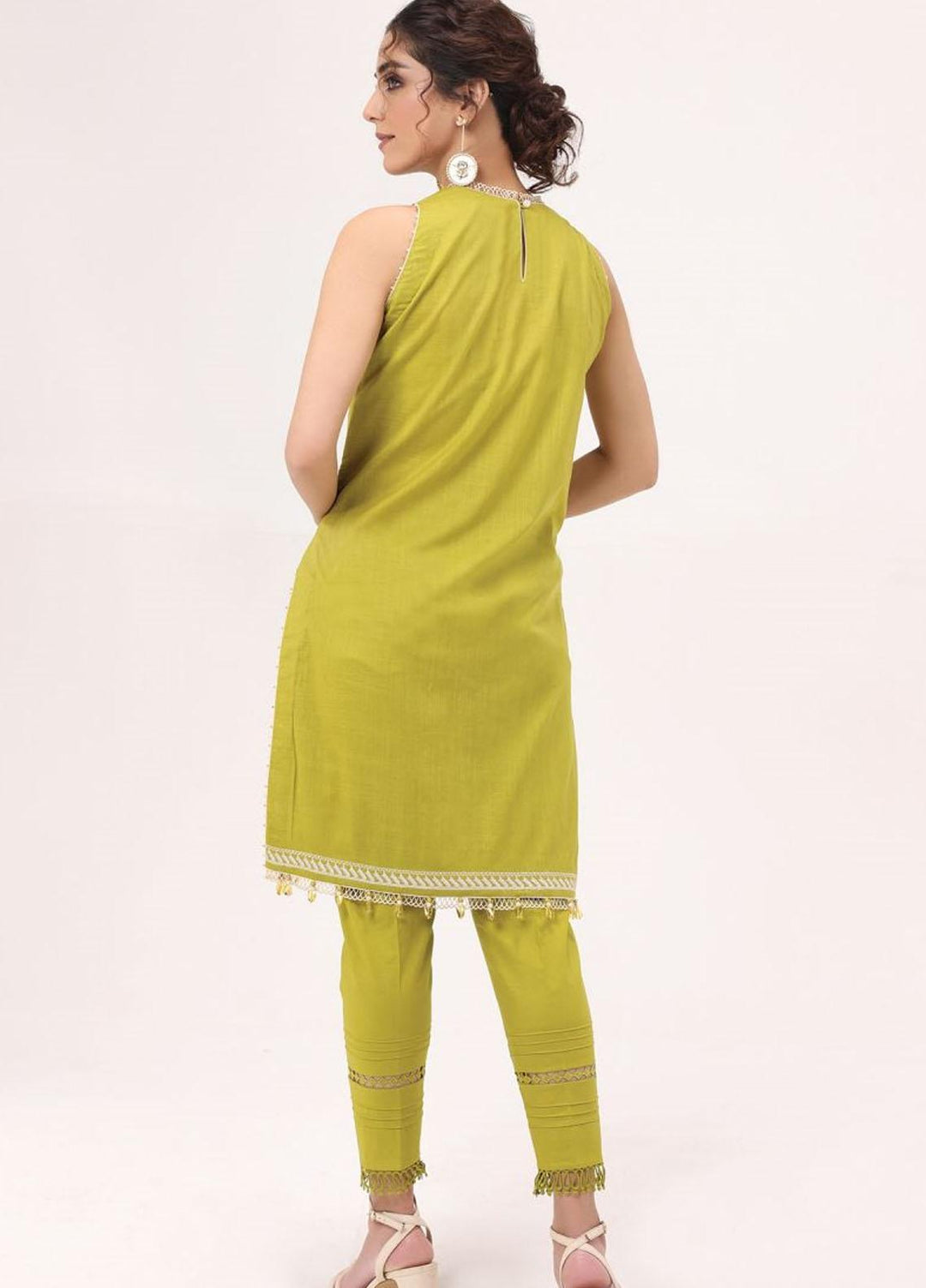Al Karam Embroidered Dobby Suits Unstitched 2 Piece AK22S SS-49-22 Lime Green - Summer Collection
