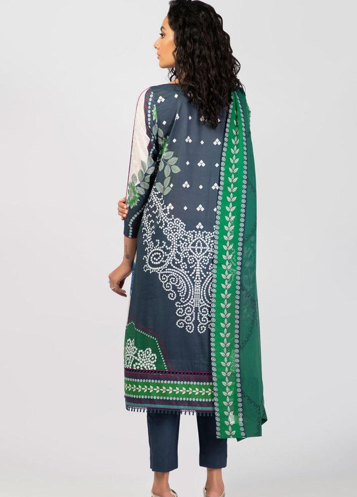 Al Karam Embroidered Lawn Suits Unstitched 3 Piece AK22S SS-04-22 Blue - Summer Collection