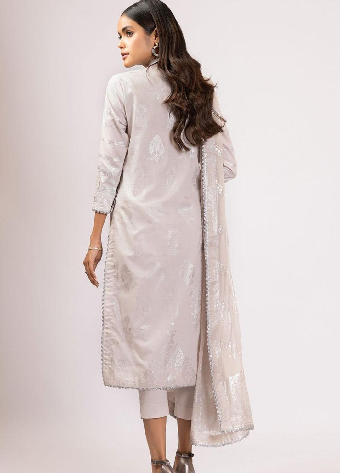 Al Karam Printed Lawn Suits Unstitched 3 Piece AK22S SS-13-22 Grey - Summer Collection