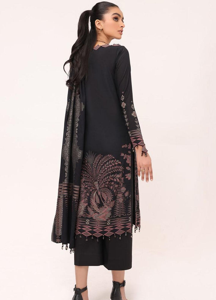 Al Karam Printed Lawn Suits Unstitched 3 Piece AK22S SS-18-22 Black - Summer Collection