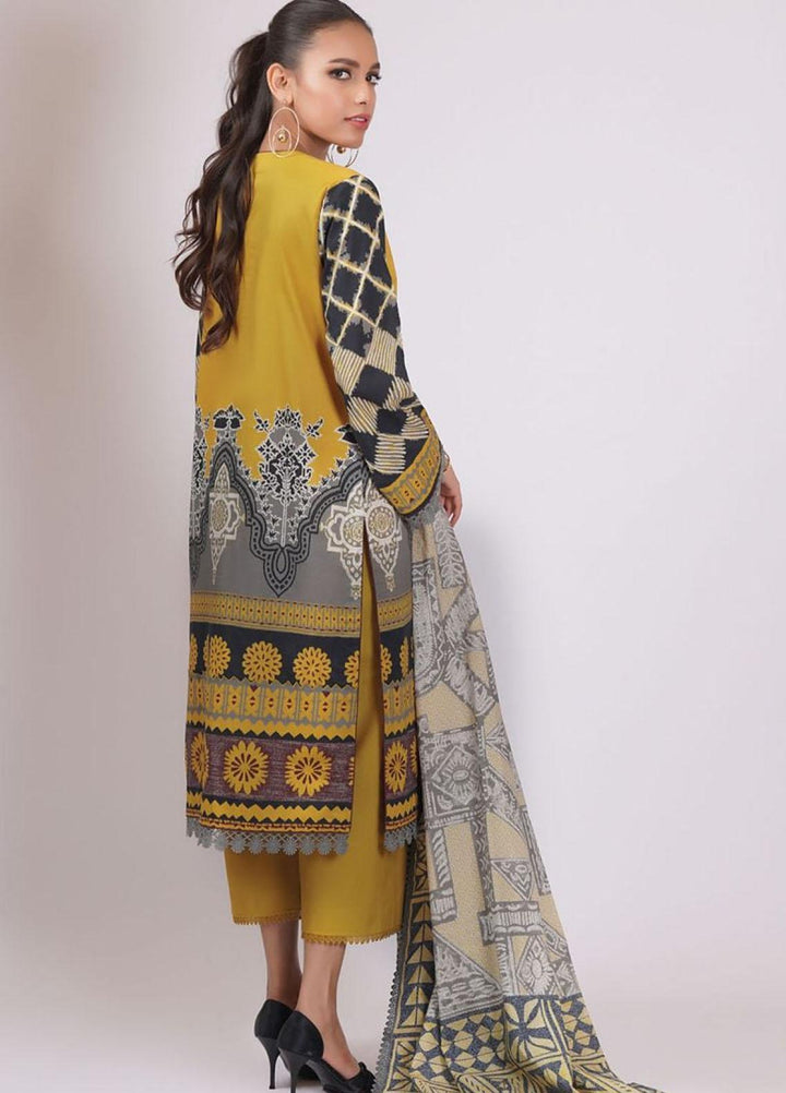 Al Karam Printed Lawn Suits Unstitched 3 Piece AK22S SS-21-22 Green - Summer Collection