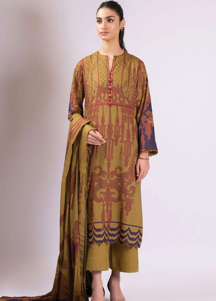 Al Karam Printed Lawn Suits Unstitched 3 Piece AK22S SS-22-22 Green - Summer Collection