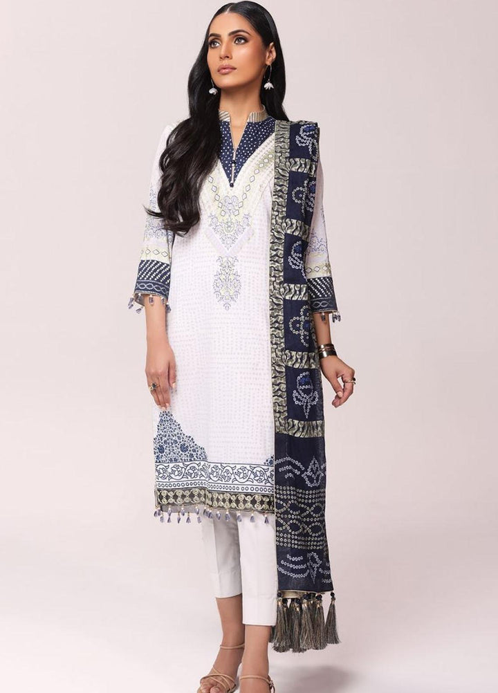 Al Karam Embroidered Lawn Suits Unstitched 3 Piece AK22S SS-28.1-22 White - Summer Collection