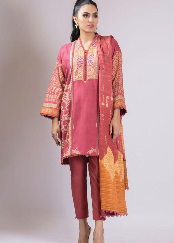 Al Karam Printed Lawn Suits Unstitched 3 Piece AK22S SS-33-22 Coral - Summer Collection