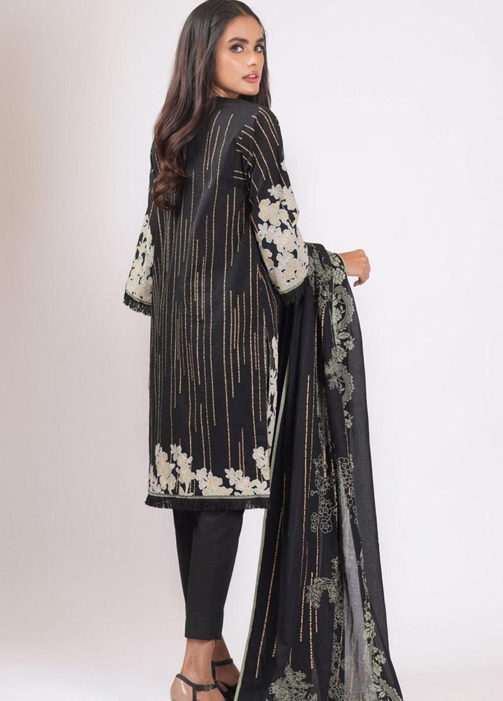 Al Karam Printed Lawn Suits Unstitched 3 Piece AK22S SS-39.1-22 Black - Summer Collection
