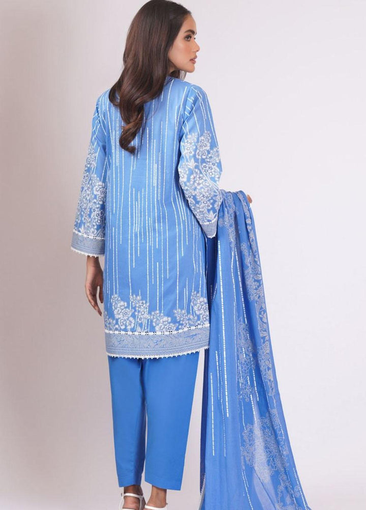 Al Karam Printed Lawn Suits Unstitched 3 Piece AK22S SS-39.1-22 Blue - Summer Collection