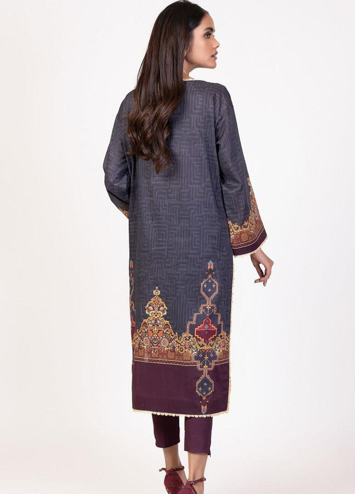 Al Karam Printed Lawn Suits Unstitched 2 Piece AK22S SS-43.1-22 Charcoal - Summer Collection