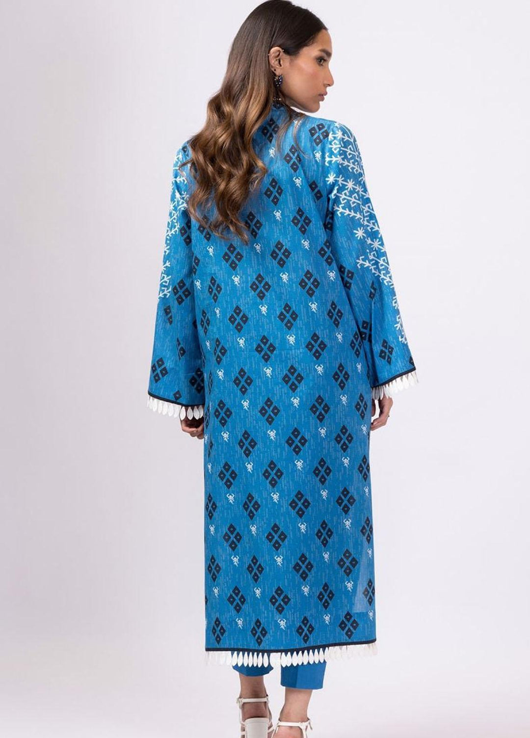 Al Karam Printed Lawn Suits Unstitched 2 Piece AK22S SS-45.1-22 Blue - Summer Collection