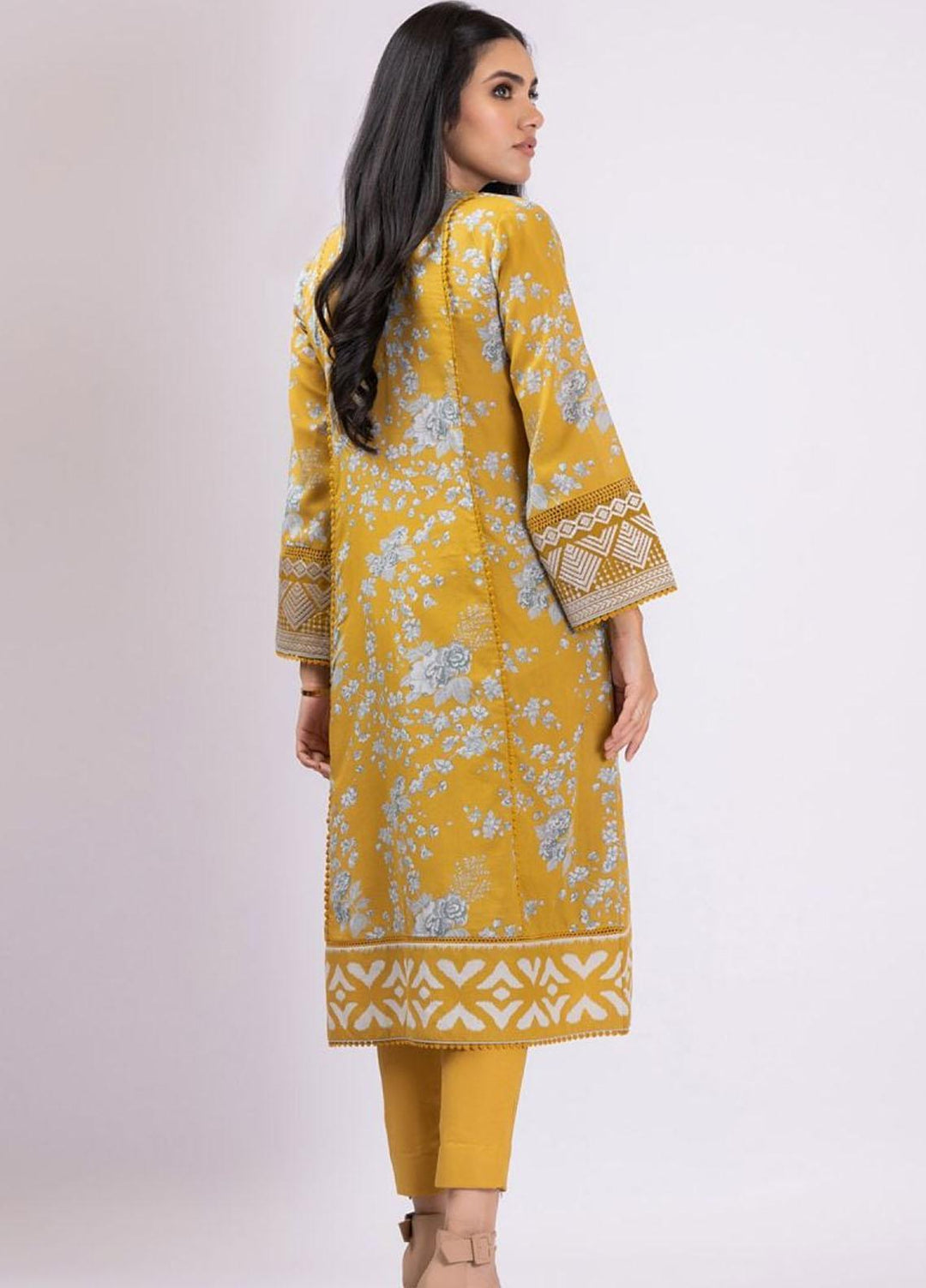 Al Karam Embroidered Lawn Suits Unstitched 2 Piece AK22S SS-48.1-22 Yellow - Summer Collection