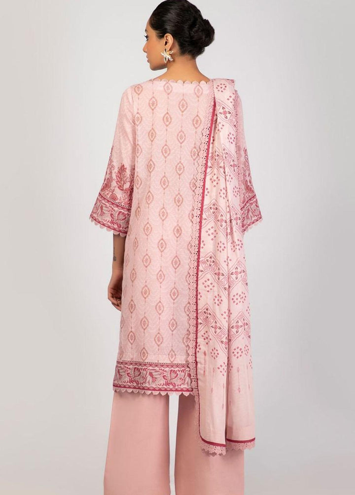 Al Karam Printed Lawn Suits Unstitched 3 Piece AK22S SS-5.1-22 Pink - Summer Collection