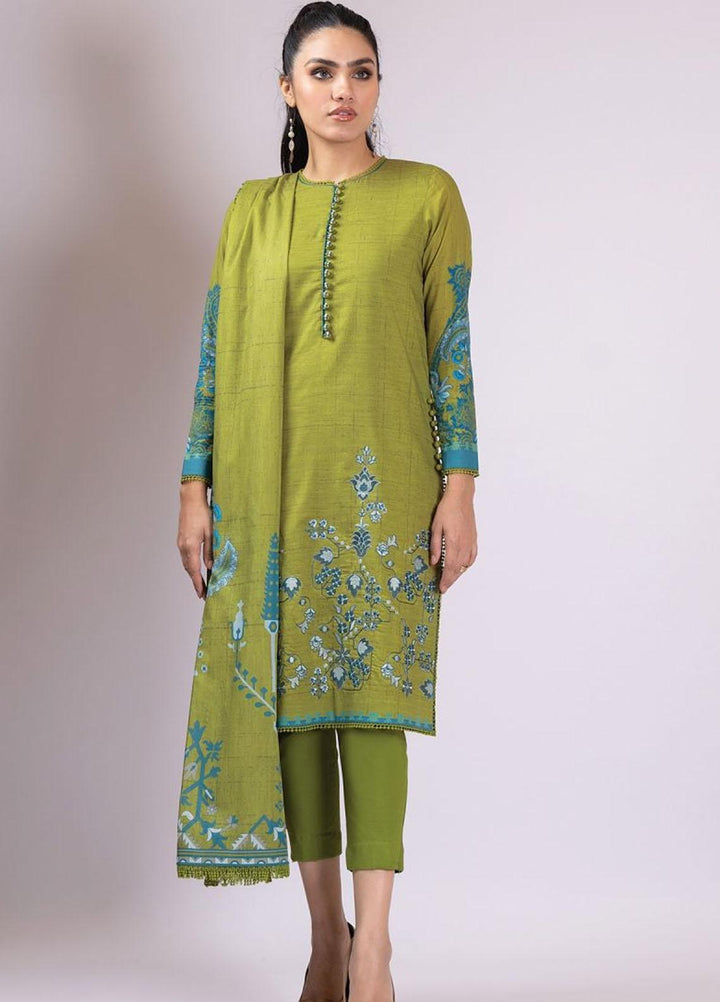 Al Karam Embroidered Lawn Suits Unstitched 2 Piece AK22S SS-50.1-22 Green - Summer Collection