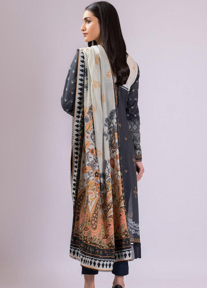 Al Karam Embroidered Lawn Suits Unstitched 2 Piece AK22S SS-51.1-22 Black - Summer Collection
