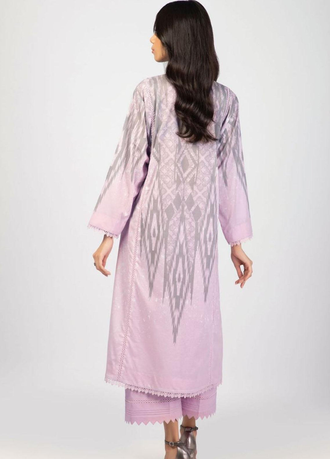 Al Karam Printed Lawn Suits Unstitched 2 Piece AK22S SS-54-22 Pink - Summer Collection