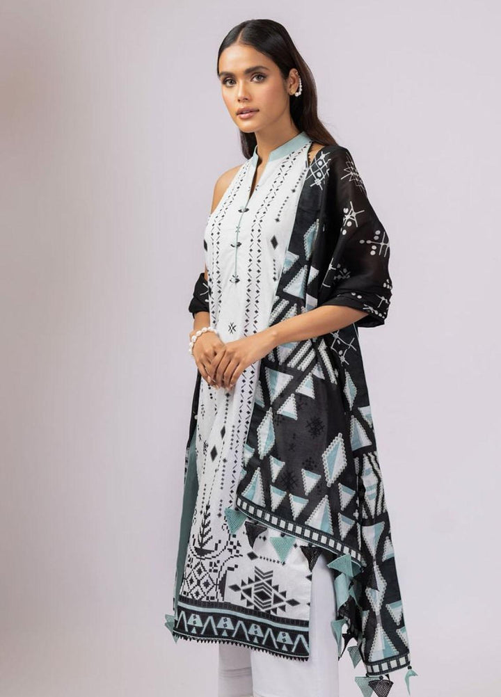 Al Karam Printed Lawn Suits Unstitched 2 Piece AK22S SS-54.1-22 White - Summer Collection