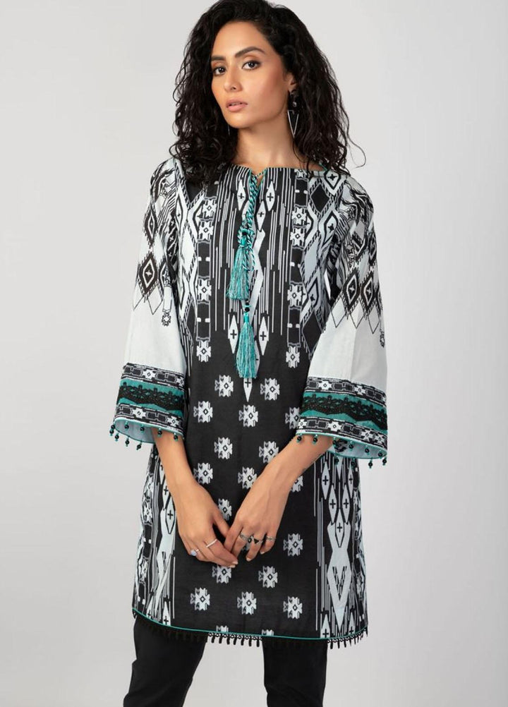 Al Karam Printed Lawn Suits Unstitched 2 Piece AK22S SS-55-22 Black - Summer Collection