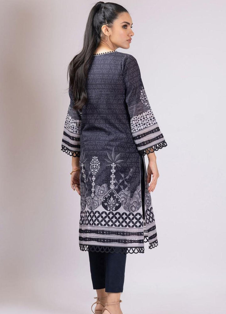 Al Karam Printed Lawn  Unstitched Kurti AK22S SS-56-22 Black - Summer Collection