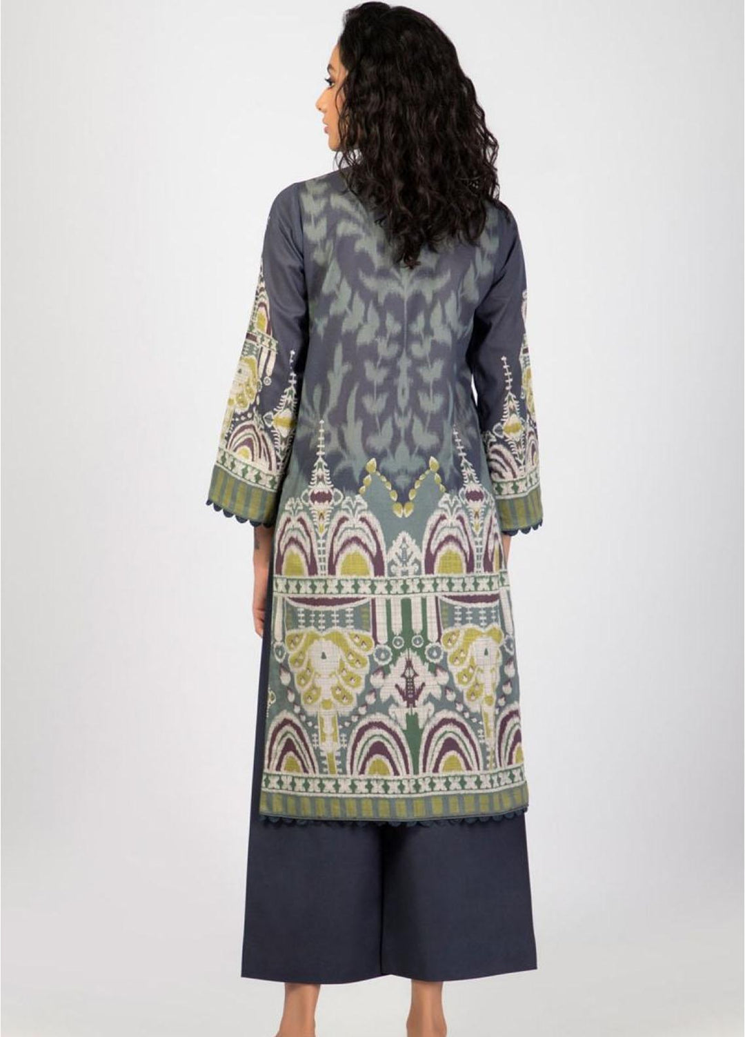 Al Karam Printed Lawn  Unstitched Kurti AK22S SS-57-22 Blue - Summer Collection