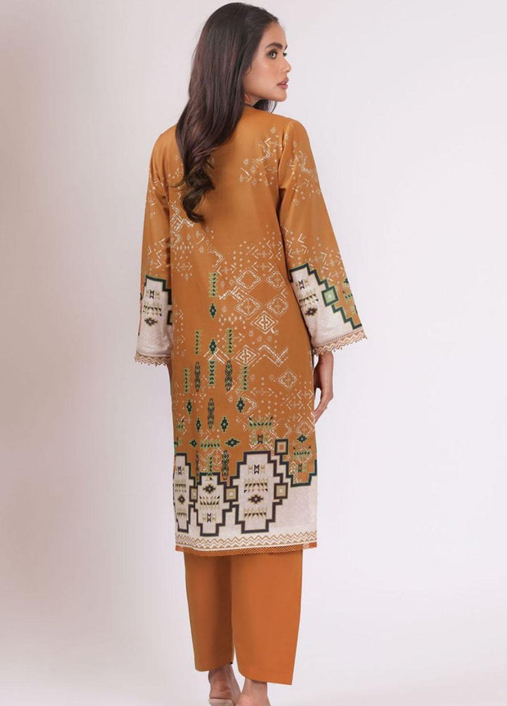 Al Karam Printed Lawn  Unstitched Kurti AK22S SS-57.1-22 Brown - Summer Collection