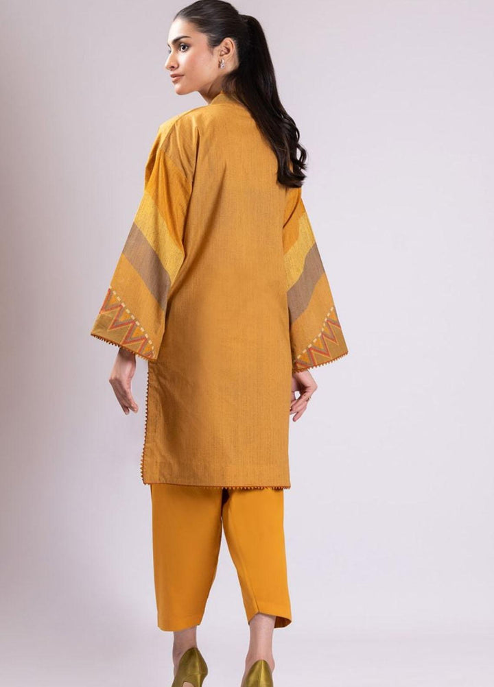 Al Karam Printed Lawn  Unstitched Kurti AK22S SS-58-22 Mustard - Summer Collection