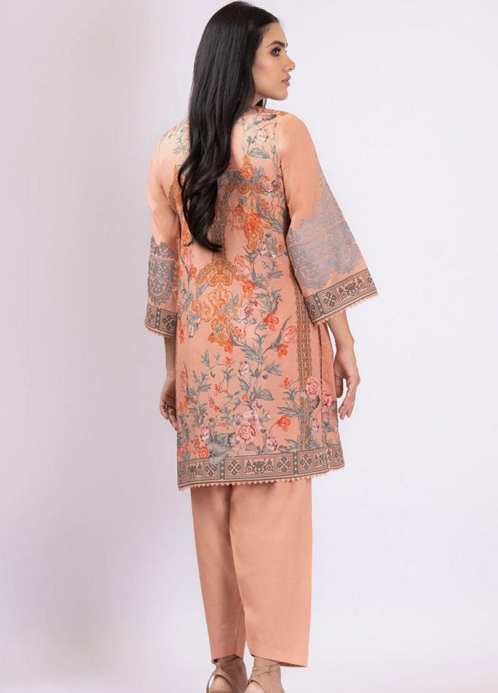 Al Karam Embroidered Lawn  Unstitched Kurti AK22S SS-59.1-22 Orange - Summer Collection