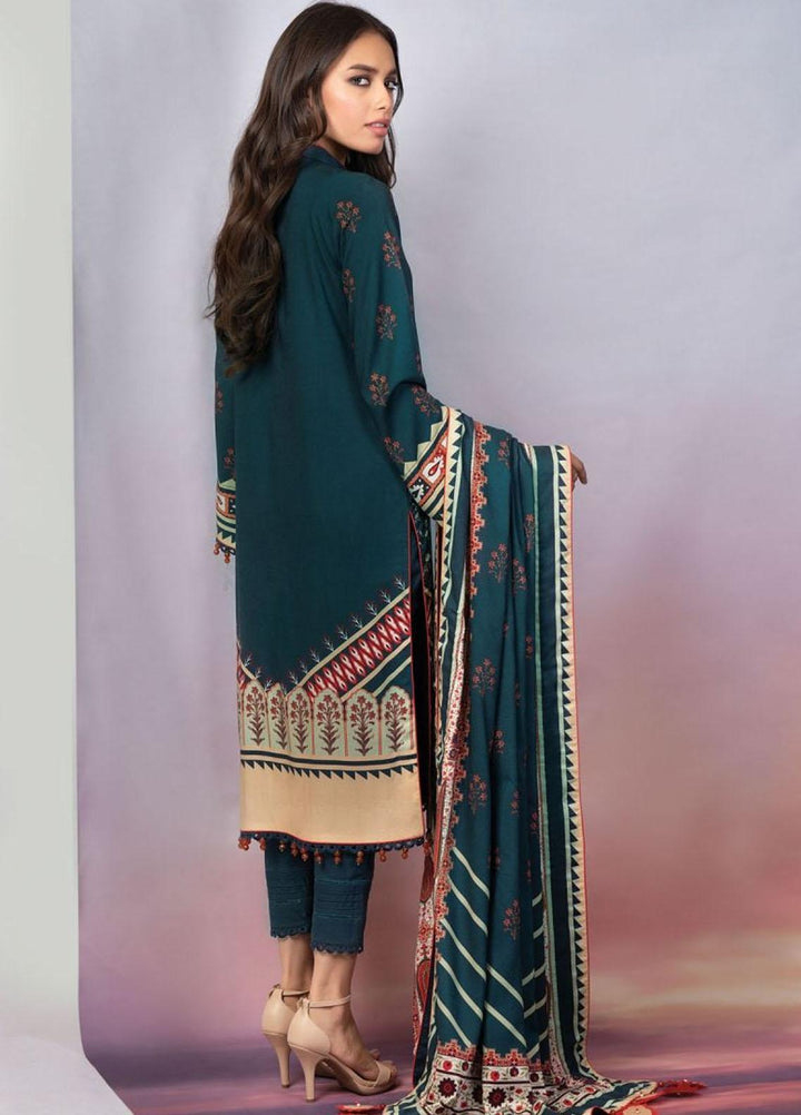 Al Karam Printed Viscose Suits Unstitched 3 Piece AK21W FW-7.1-21-Blue - Winter Collection