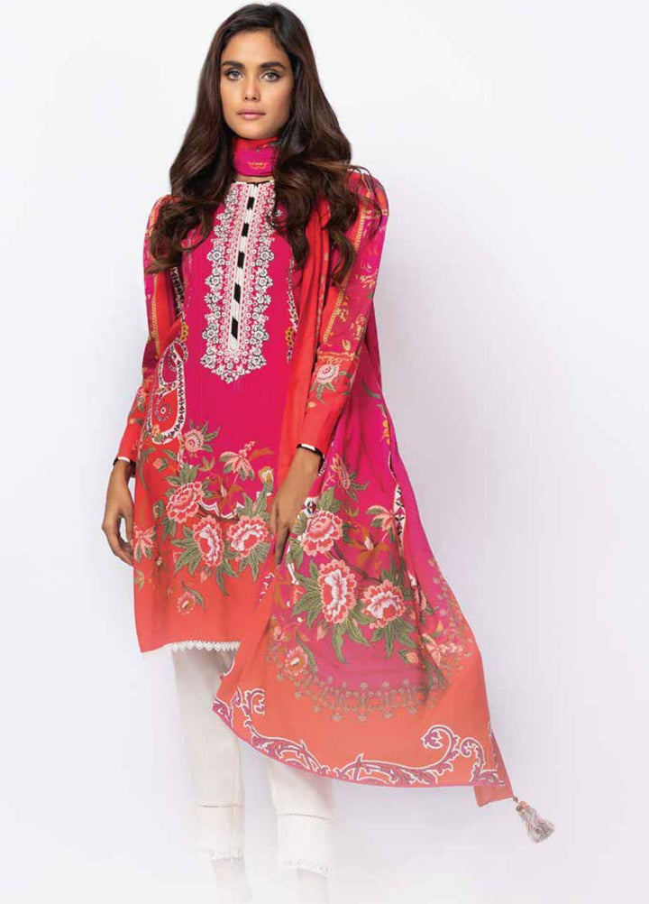 Al Karam Embroidered Viscose Suits Unstitched 3 Piece AK21W FW-07-21 Pink - Winter Collection