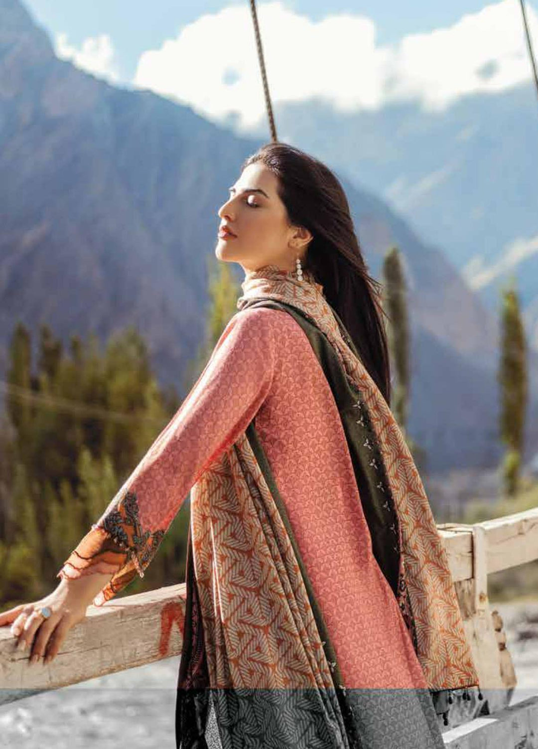 Al Karam Embroidered Karandi Suits Unstitched 3 Piece AK21W FW-22.1-21 Pink - Winter Collection