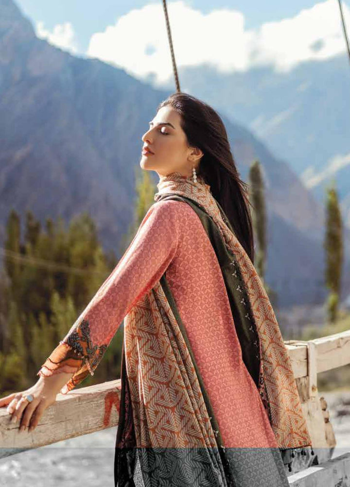 Al Karam Embroidered Karandi Suits Unstitched 3 Piece AK21W FW-22.1-21 Pink - Winter Collection