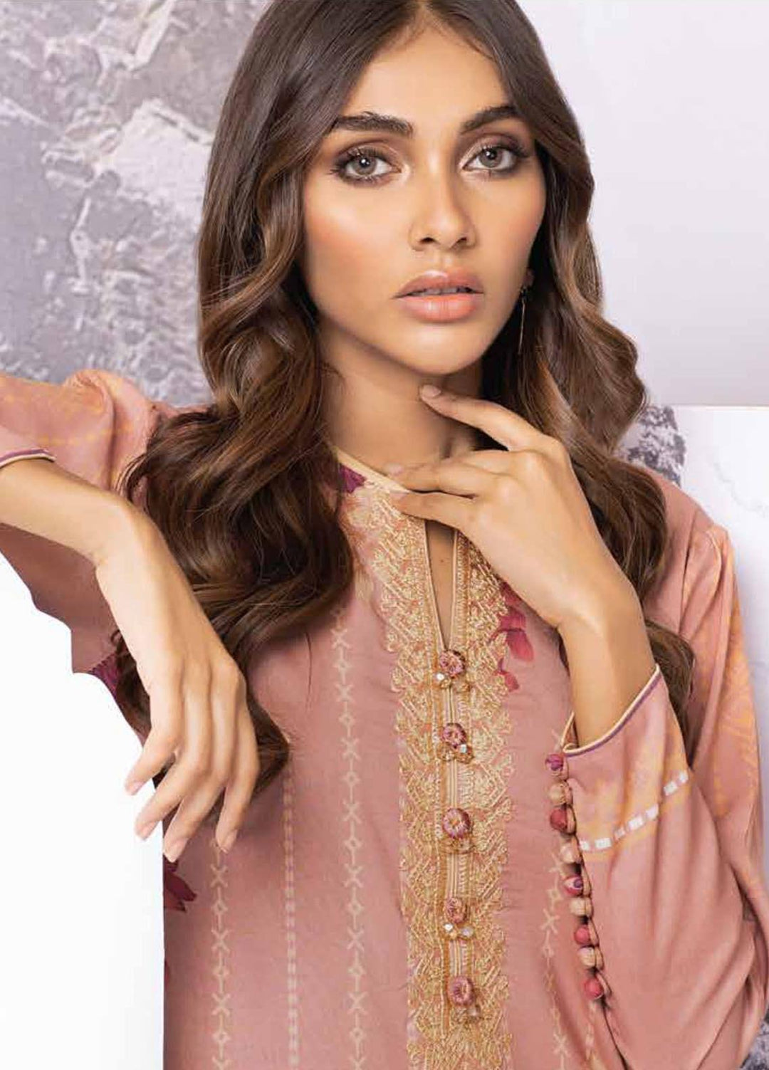 Al Karam Embroidered Viscose Suits Unstitched 2 Piece AK21W FW-30.1-21 Pink - Winter Collection