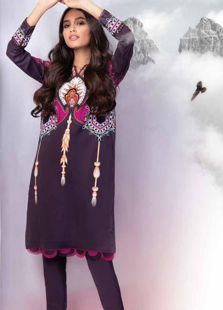 Al Karam Printed Viscose Suits Unstitched 2 Piece AK21W FW-33-21 Brown - Winter Collection