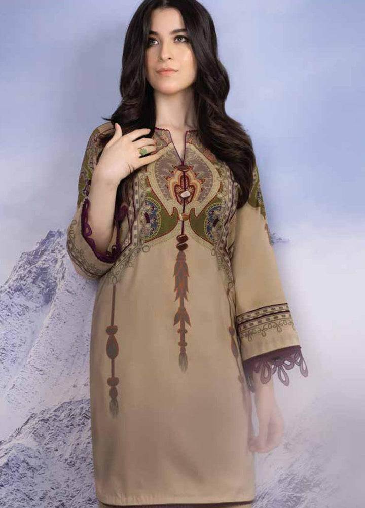 Al Karam Printed Viscose Suits Unstitched 2 Piece AK21W FW-33-21 Cream - Winter Collection