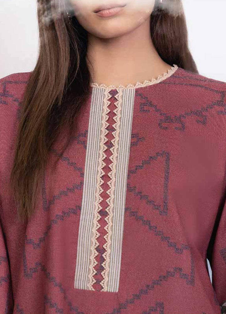 Al Karam Printed Karandi Suits Unstitched 2 Piece AK21W FW-36-21 Rust - Winter Collection