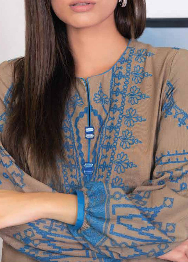 Al Karam Printed Karandi Suits Unstitched 2 Piece AK21W FW-37.1-21 Beige - Winter Collection