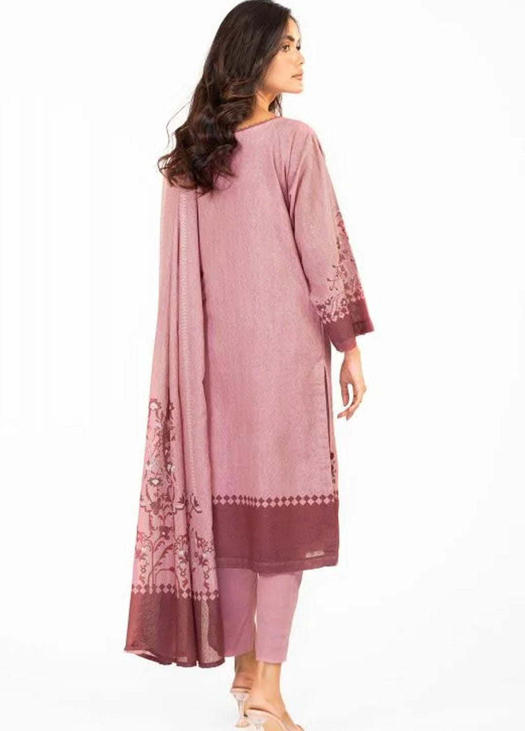 Al Karam Embroidered Karandi Suits Unstitched 3 Piece AK22FW FW-12.1-22-Maroon - Winter Collection