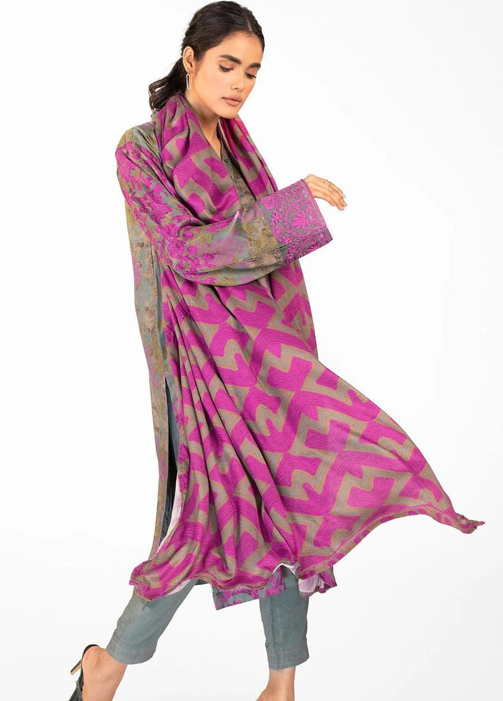 Al Karam Embroidered Viscose Suits Unstitched 3 Piece AK22W FW-10-22-Grey - Winter Collection