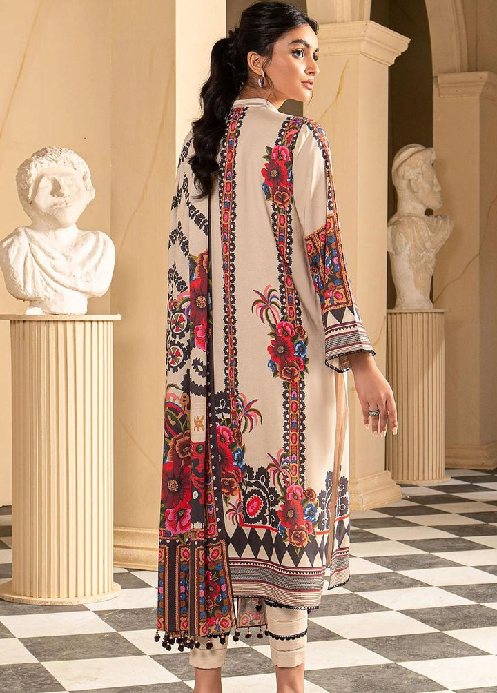 Al Karam Printed Viscose Suits Unstitched 3 Piece AK22W FW-33-22-Off white - Winter Collection