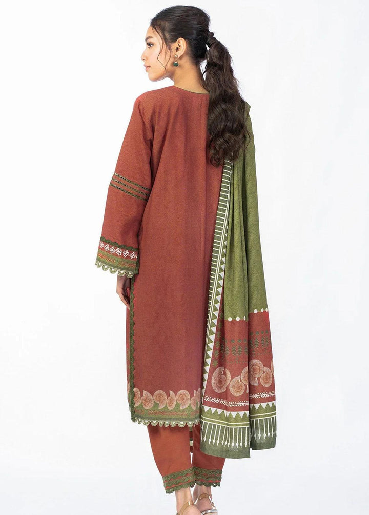 Al Karam Printed Karandi Suits Unstitched 2 Piece AK22W FW-51-22-Rust - Winter Collection