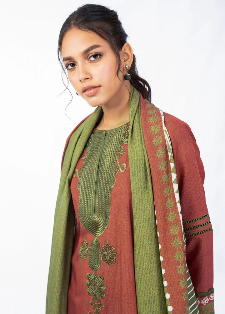 Al Karam Printed Karandi Suits Unstitched 2 Piece AK22W FW-51-22-Rust - Winter Collection