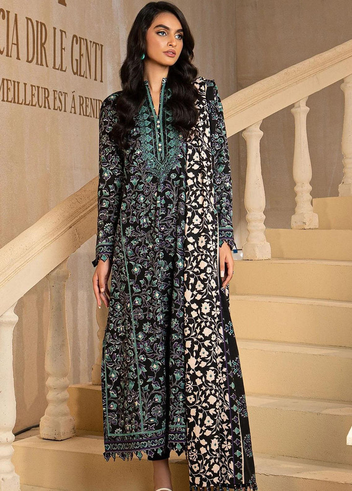 Al Karam Embroidered Khaddar Suits Unstitched 2 Piece AK22W FW-51.1-22-Black - Winter Collection