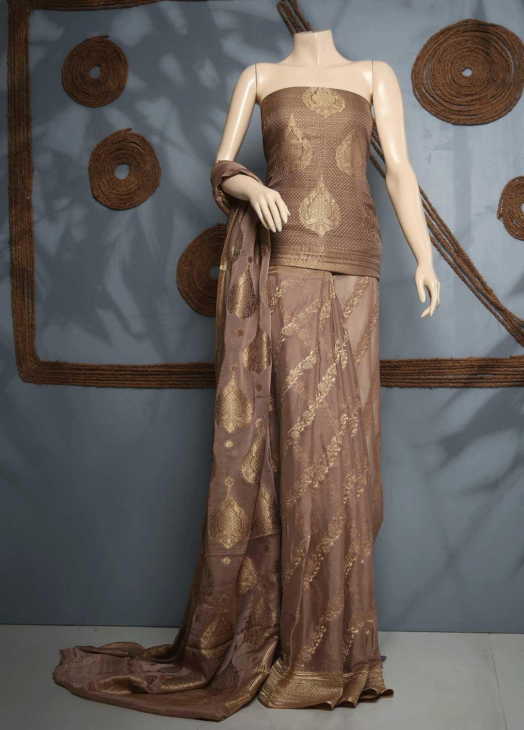 Sanaulla Exclusive Range Cotton Casual T-Shirts for Mens -  5054 Grey