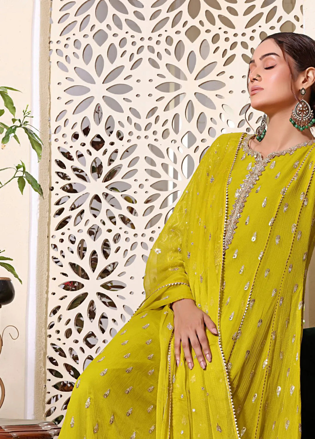 Al Siyaab Pret Embroidered Chiffon 3 Piece Suit Bahaar Dhaani