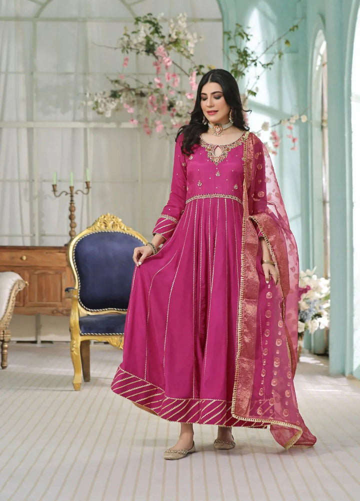 Al Siyaab Pret Embroidered Cotton Silk 3 Piece Suit Heer Margenda