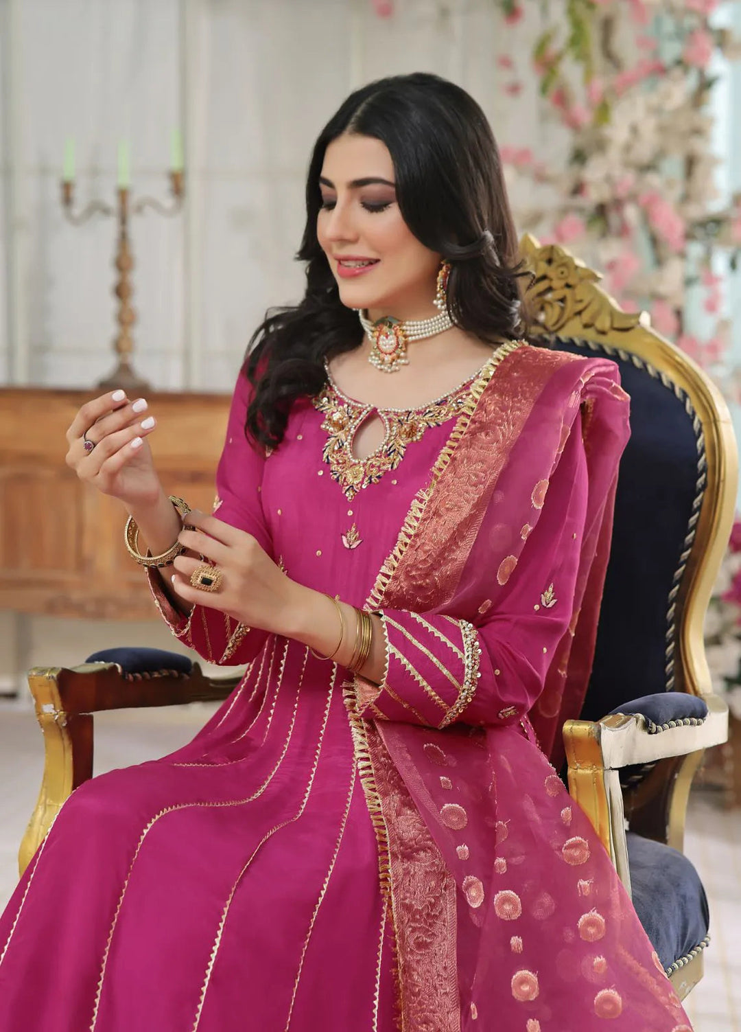 Al Siyaab Pret Embroidered Cotton Silk 3 Piece Suit Heer Margenda