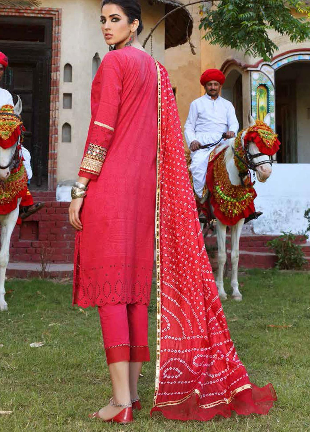 Bandhani By Al Zohaib Embroidered Lawn Suits Unstitched 3 Piece AZ21B 03B Anarkali - Summer Collection