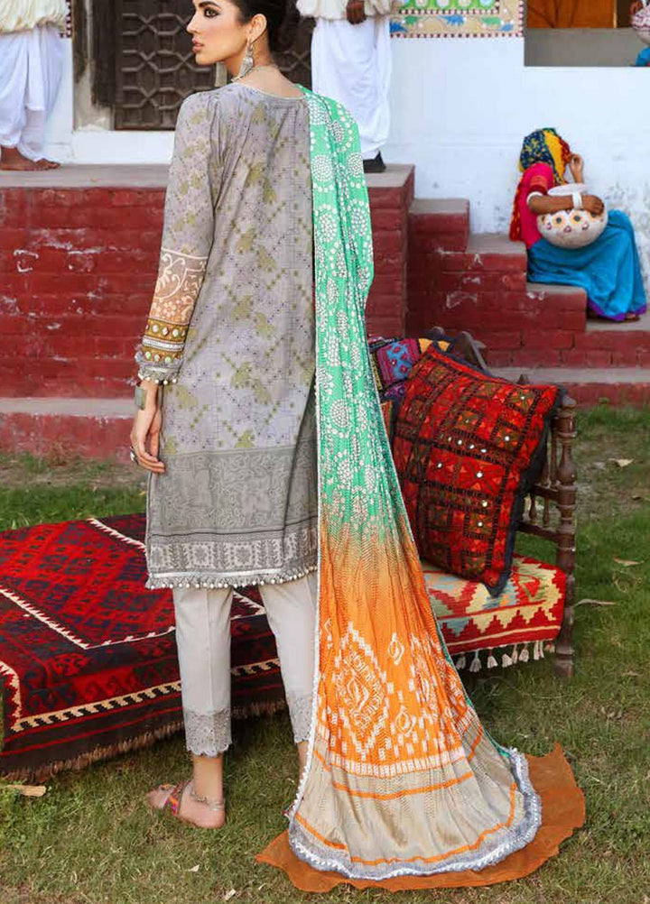 Bandhani By Al Zohaib Embroidered Lawn Suits Unstitched 3 Piece AZ21B 04B Jugni - Summer Collection