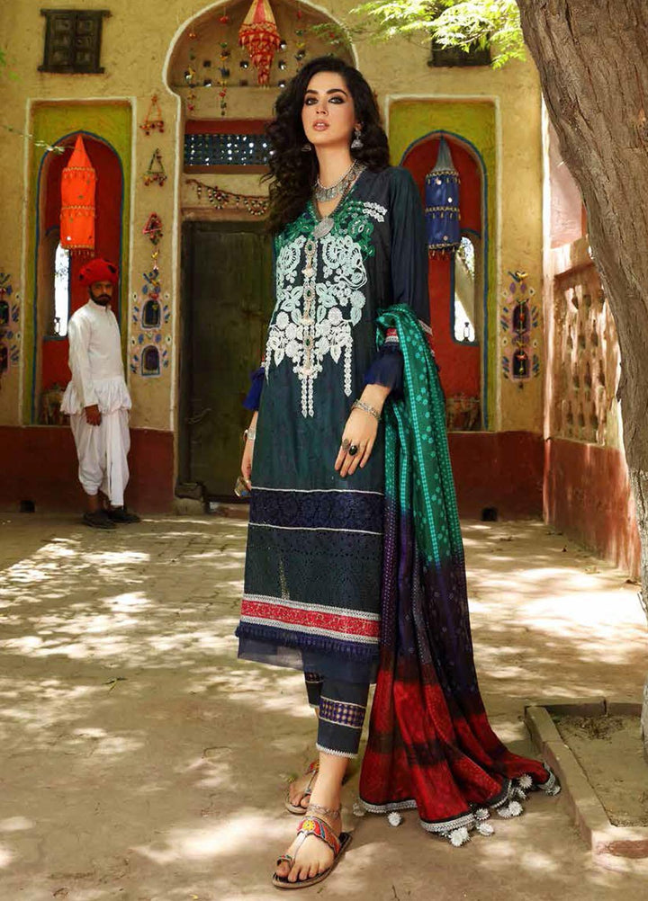 Bandhani By Al Zohaib Embroidered Lawn Suits Unstitched 3 Piece AZ21B 09 Rivaj - Summer Collection